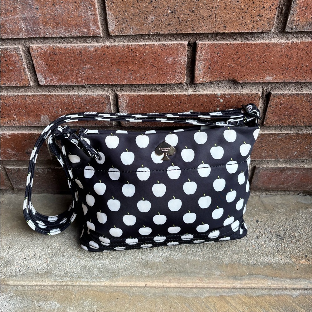 Kate Spade Black and White Apple Crossbody Bag